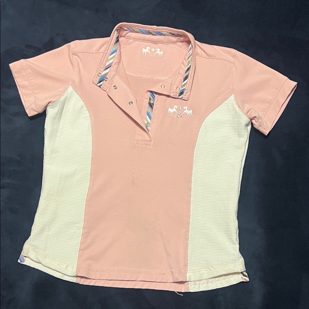 Kids Pink and Cream Polo Shirt